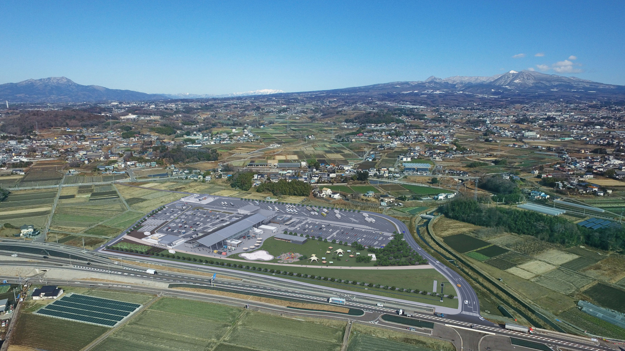 群馬県前橋市にできる道の駅「まえばし赤城（あかぎ）」の完成イメージ